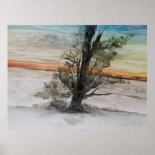 Aquarellfarben Naturlichtbilder Landschaftsmalerei Poster