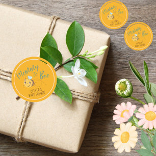 Aquarellfarben-neutrale Mommy to Bee Baby Dusche Runder Aufkleber