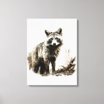 Aquarellfarben Neutrale Sepia-Farben Wildtierfuchs