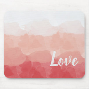Aquarellfarben Ombre Rot und Rosa Gradient Liebe Mousepad