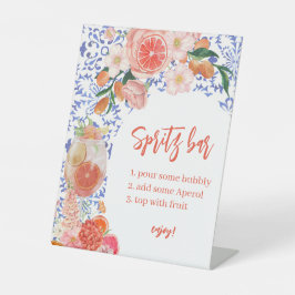 Aquarellfarben Orange Aperol Spritz Bar Brautparty Sockelschild