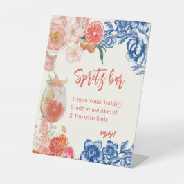 Aquarellfarben Orange Aperol Spritz Bar Brautparty Sockelschild