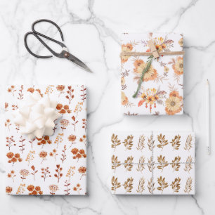 Aquarellfarben Orange Blume Floral Blätter Boho