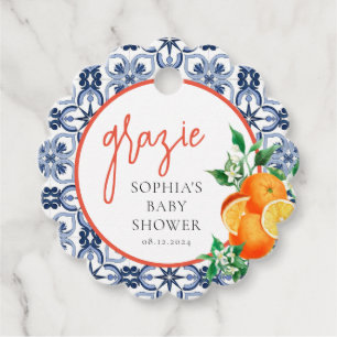 Aquarellfarben Orange Italienische Grazie Gefällig Geschenkanhänger