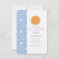 Aquarellfarben Orangefarbene blaue Fliesen mediter