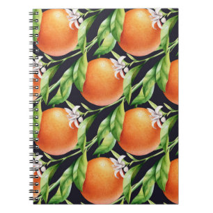 Aquarellfarben-Orangen: Zitrusfarbenes Muster Notizblock