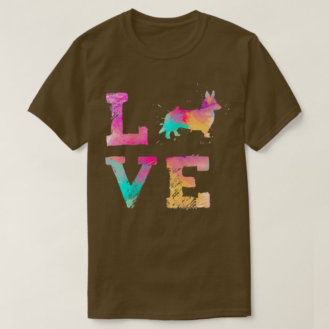 Aquarellfarben Paint Cardigan Welsh Corgi Mama Dog T-Shirt (Design vorne)