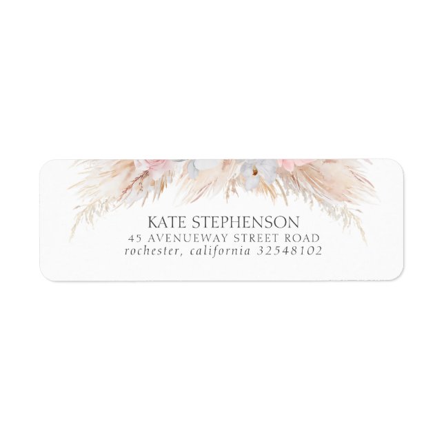 Aquarellfarben Pampas Gras Weiße Orchideen (Vorne)