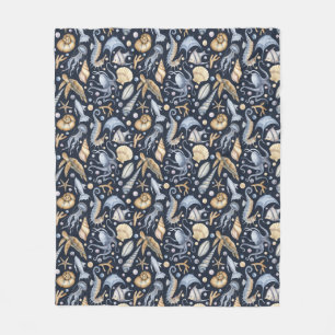 Aquarellfarben pastellblaue grüne Farben Meer Meer Fleecedecke