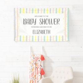 Aquarellfarben Pastellstreifen Babydusche Banner