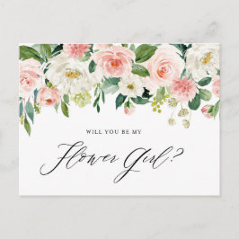 Aquarellfarben Pfirsich Florals ist mein Blumenmäd Einladungspostkarte