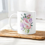 Aquarellfarben Pink Purple Blumen Elegantes Monogr Tasse<br><div class="desc">Trendrosa und lila Aquarellfarben-Blume mit schlichten,  eleganten Monogrammen</div>