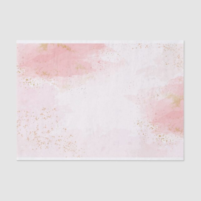 Aquarellfarben pink & weiß mit Goldspritze Seidenpapier (Vorderseite)