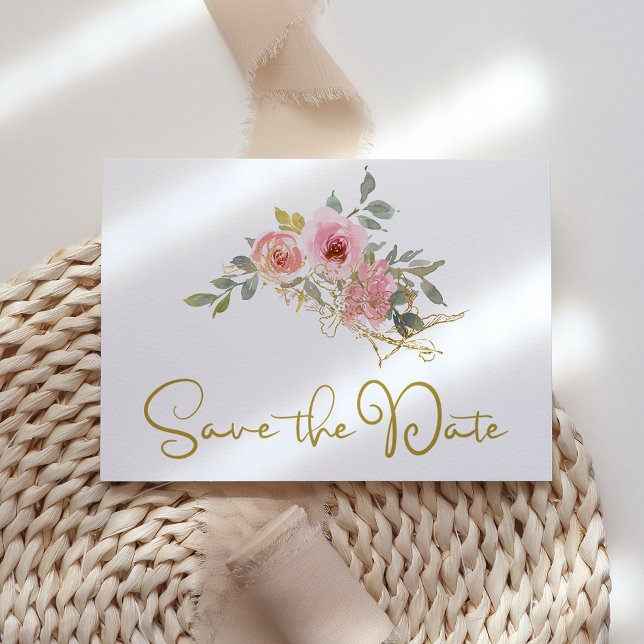 Aquarellfarben Pinselstrich Rosa Bläschen Save the Save The Date (Von Creator hochgeladen)