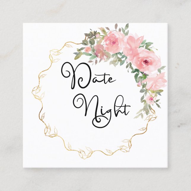 Aquarellfarben Pinselstrich Rosa Morgenkarte Quadratische Visitenkarte (Vorderseite)
