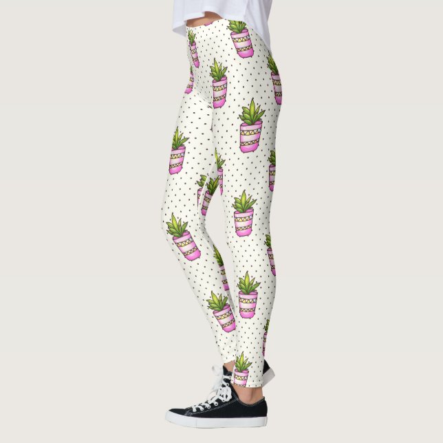 Aquarellfarben - Polka-Dot-Muster Leggings (Links)