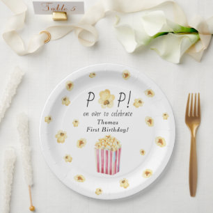 Aquarellfarben Popcorn Kindergeburtstag Party Pappteller