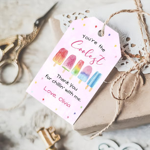 Aquarellfarben Popsicle Pink Girl Geburtstagsgesch Geschenkanhänger