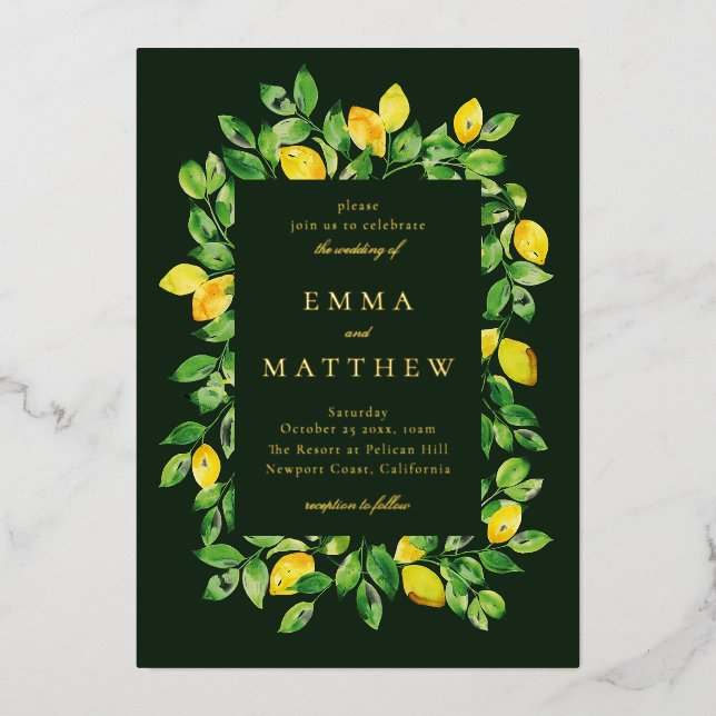 Aquarellfarben-Rahmen in dunklem Hintergrund Folieneinladung (Vorderseite)