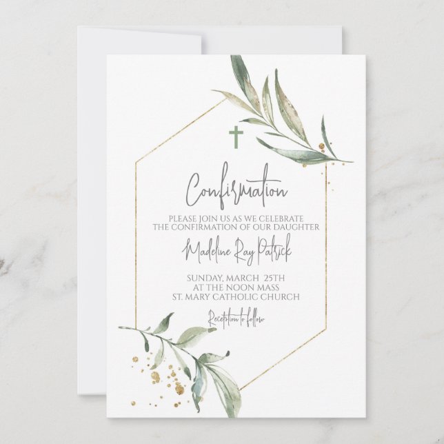 Aquarellfarben-Rahmenbestätigung Einladung (Vorderseite)