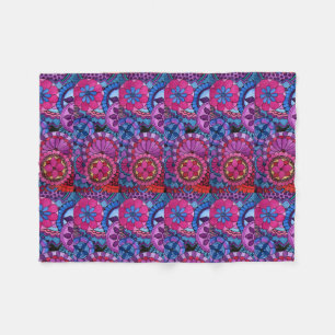 Aquarellfarben Rainbow Colors Mandala Fleecedecke