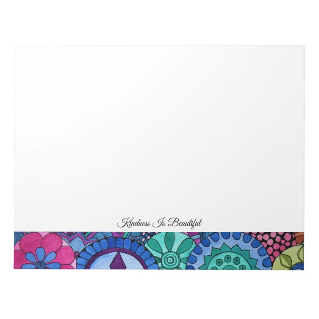 Aquarellfarben Rainbow Colors Mandala Notizblock (Vorderseite)