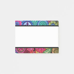 Aquarellfarben Rainbow Colors Mandala Post-it Klebezettel