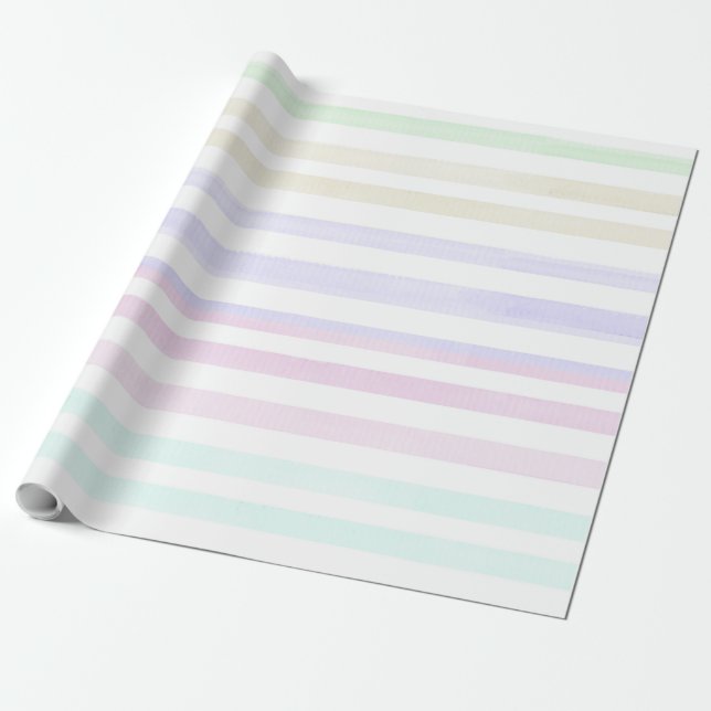 Aquarellfarben Rainbow Striptepapier 4 Geschenkpapier (Ungerollt)