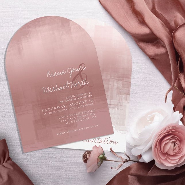 Aquarellfarben Reflektionen Zimtfarben Rose Arch I Einladung (Von Creator hochgeladen)