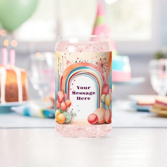 Aquarellfarben-Regenbogen-Bliss-Party Dosenglas (Insitu (Geburtstag))