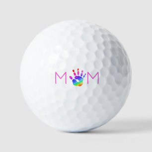 Aquarellfarben-Regenbogen-Handprint-MAMA Farbvolle Golfball