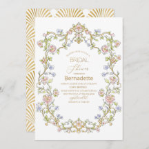 Aquarellfarben-Retro-Blume Gold Brautparty