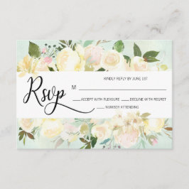 Aquarellfarben Rosa Beige Blumenzange RSVP Karte