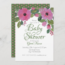 Aquarellfarben Rosa Bläsertütenduschkarte