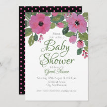 Aquarellfarben Rosa Bläsertütenduschkarte