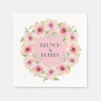 Aquarellfarben Rosa Blume Napkins