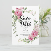 Aquarellfarben Rosa Blumenrahmen Hochzeit