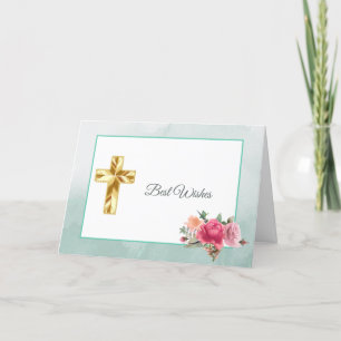 Aquarellfarben Rosa Blumenrose Bouquet Bestätigung Karte