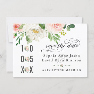 Aquarellfarben Rosa Blush Blume Hochzeitsschrift Save The Date