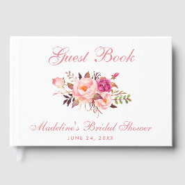 Aquarellfarben Rosa Blush Brautparty Gästebuch