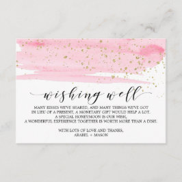 Aquarellfarben Rosa Blush & Gold Hochzeit wünschen Begleitkarte