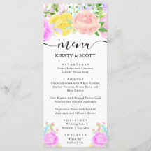Aquarellfarben Rosa Gelbe Blüten Hochzeit
