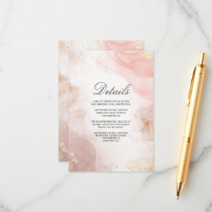 Aquarellfarben Rosa Gold Tinte Begleitkarte