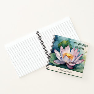 Aquarellfarben Rosa Lotus Blume Notizbuch