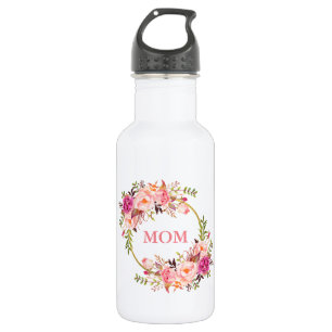 Aquarellfarben Rosa Mama Edelstahlflasche