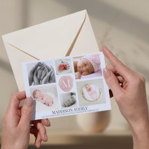 Aquarellfarben Rosa Monogramm Foto Collage Girl Bi