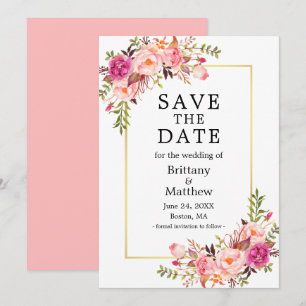 Aquarellfarben Rosa Rose Rosa Rosa Save the Date G