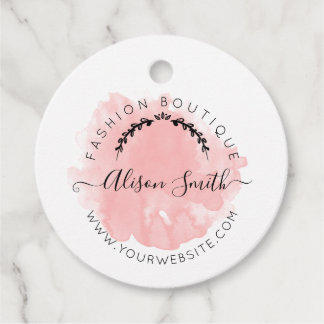 Aquarellfarben-Rosa-Tag für den Boutique-Store Geschenkanhänger