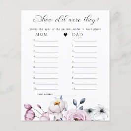 Aquarellfarben Rosa und Blüten Baby Duschenspiel