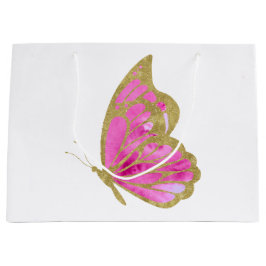 Aquarellfarben Rosa und Goldbarren Große Geschenktüte